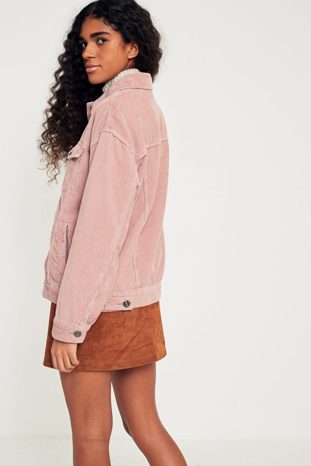 BDG Dusty Pink Corduroy Trucker Jacket #3