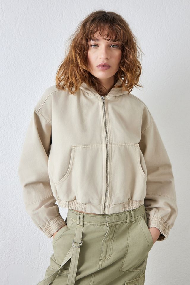 BDG Frayed Logo Hooded Skate Jacket #3