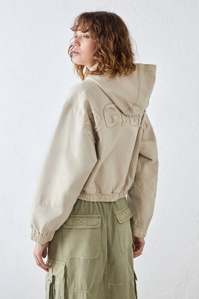 BDG Frayed Logo Hooded Skate Jacket #4
