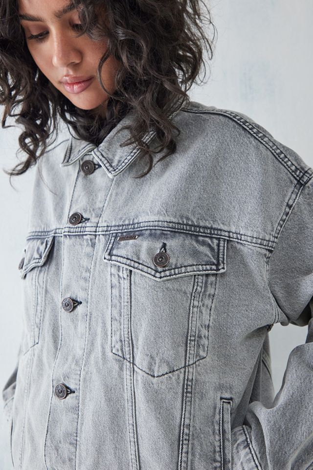 BDG Giacca in denim occidentale tinta grigia #4