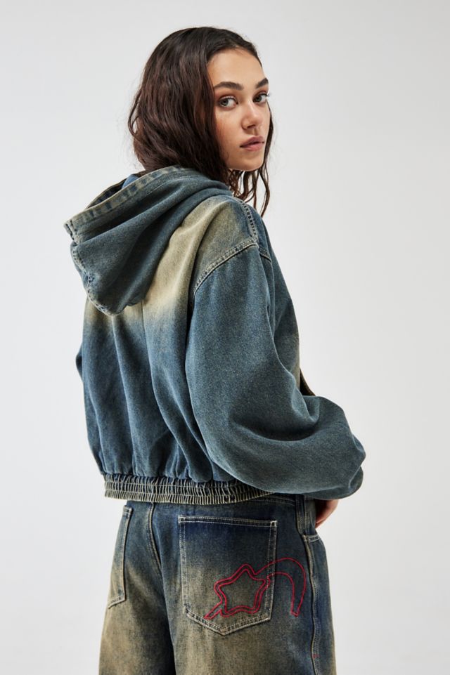 BDG Daria Cropped Tinted Denim Jacket