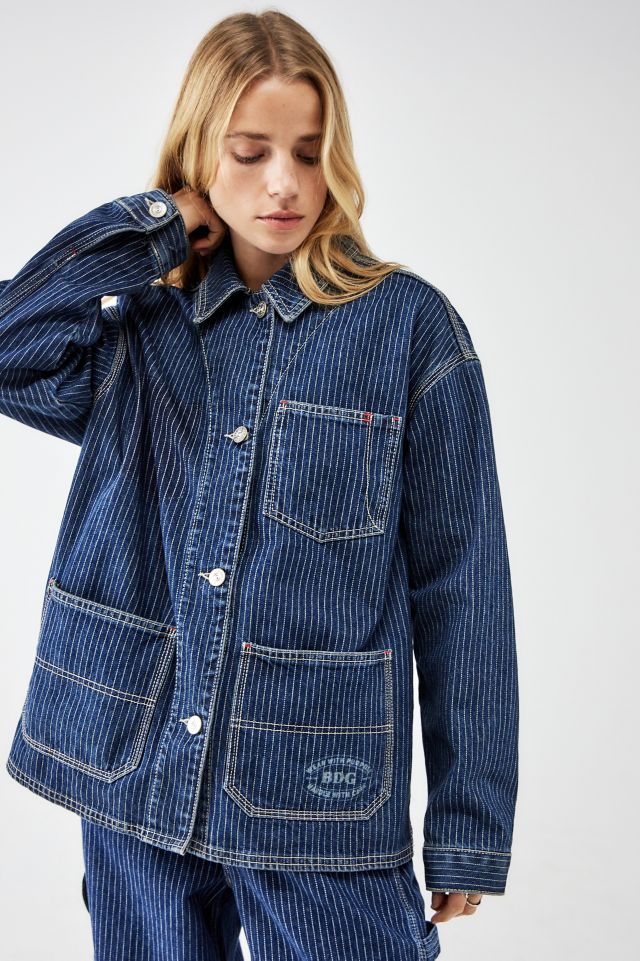 Veste en jean à rayures