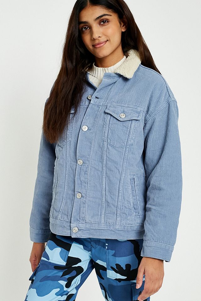 BDG Western Blue Corduroy Borg-Lined Jacket | Urban Outfitters UK