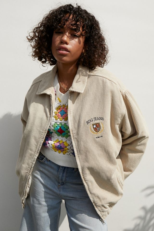 BDG Embroidered Corduroy Harrington Jacket