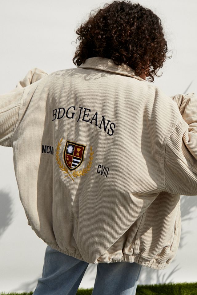 BDG Giacca Harrington in velluto a coste ricamato #1