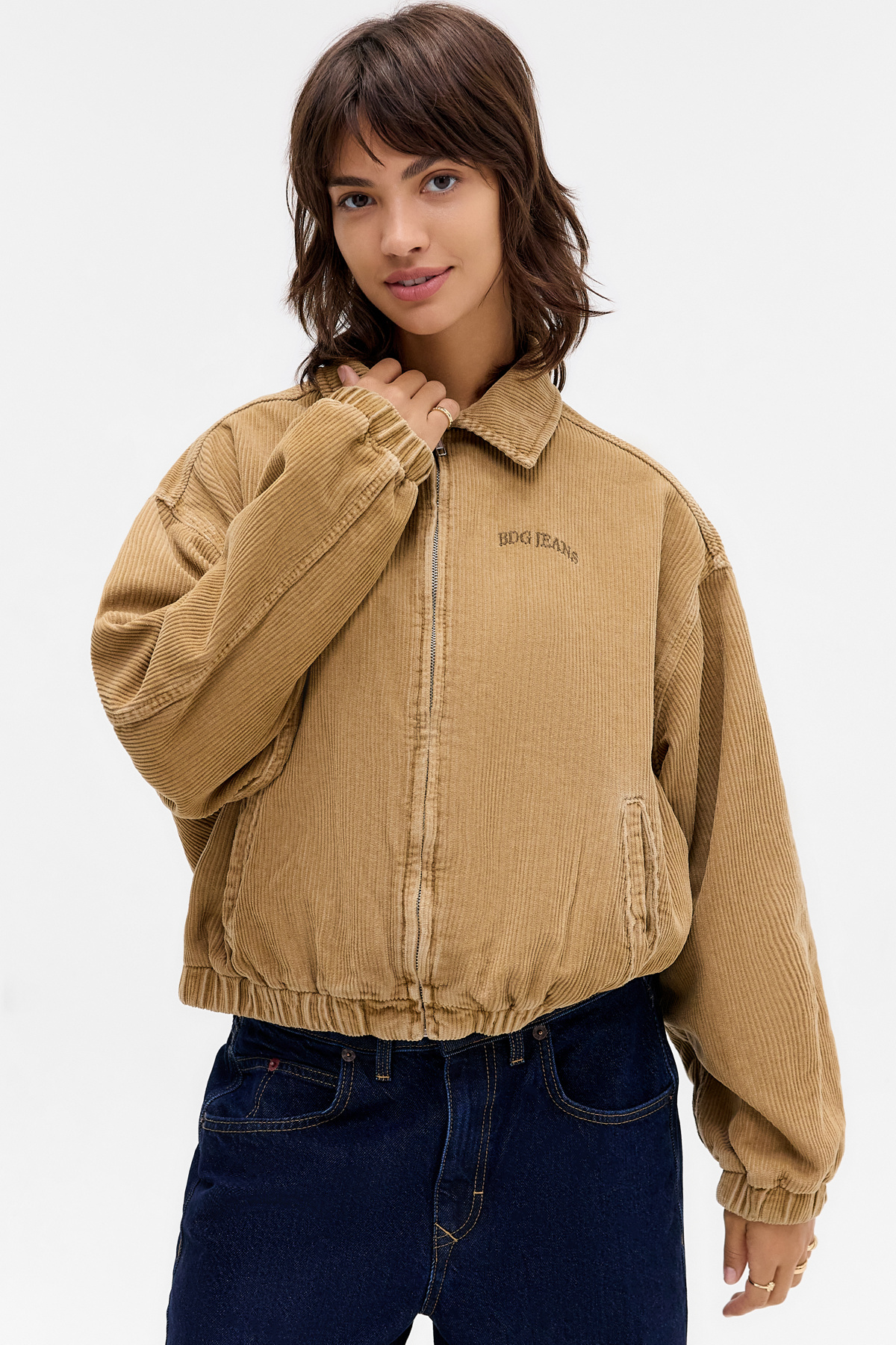 BDG Shrunken Corduroy Harrington Jacket