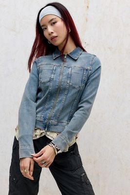 Silence + Noise Ari Geschrumpfte Jeansjacke