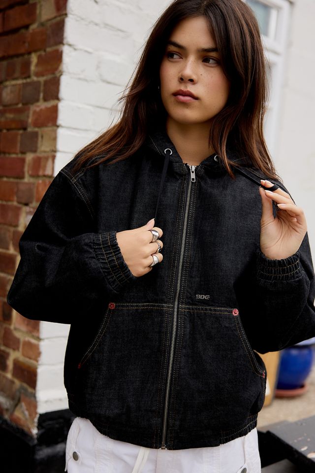 BDG Black Rinse Denim Skate Jacket #4