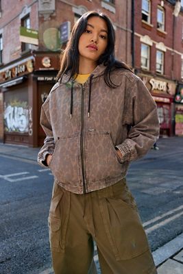 BDG Skate-Jacke aus Canvas mit Leopardenmuster