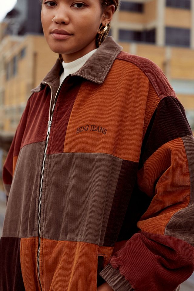 BDG – Harrington-Jacke aus Cord im Patchwork-Colour-Block-Design #1