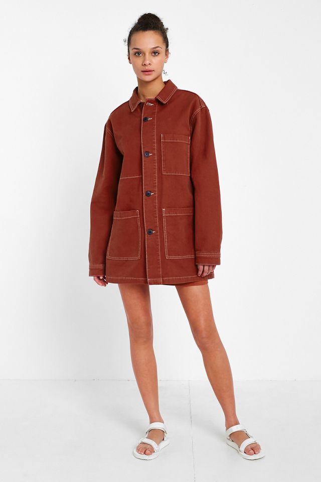 BDG Rust Contrast Stitch Workwear Jacket #1