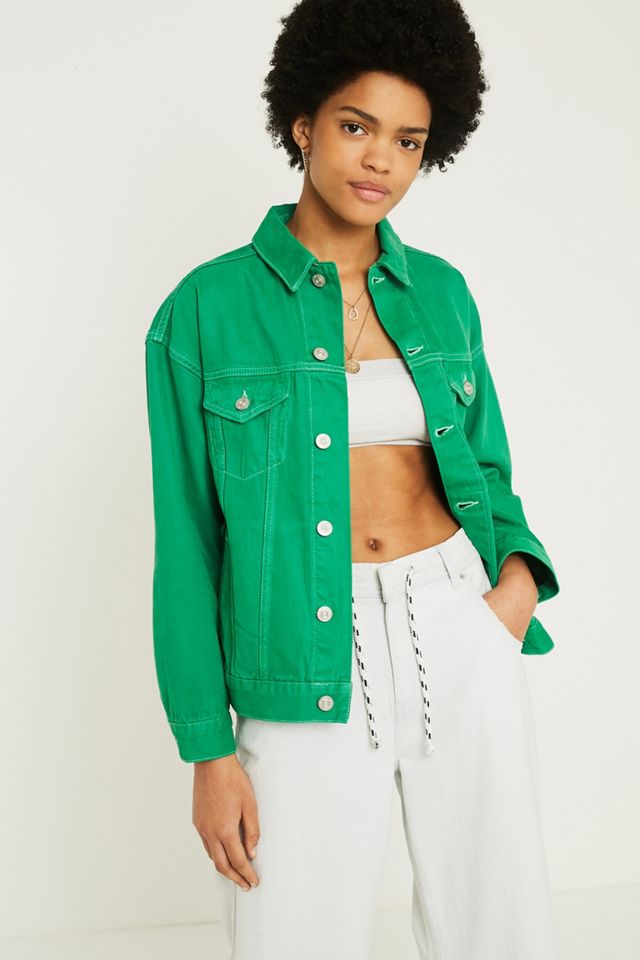 BDG Green Western Denim Trucker Jacket Urban Outfitters UK