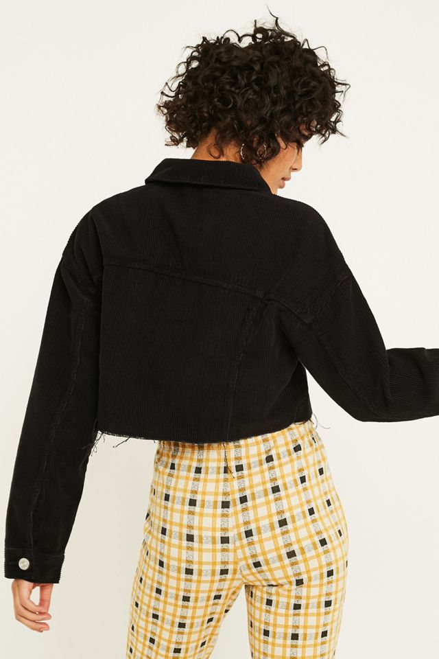 BDG Black Corduroy Cropped Trucker Jacket #4