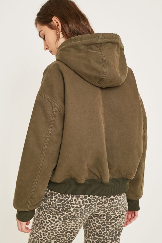 UO Canvas Hooded Bomber Jacket #2