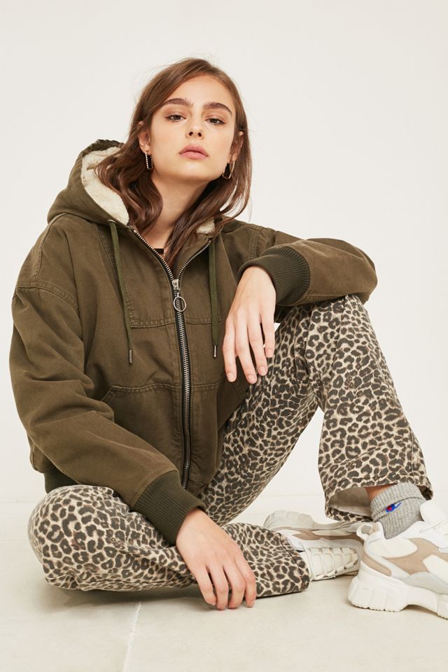 UO Canvas Hooded Bomber Jacket #3
