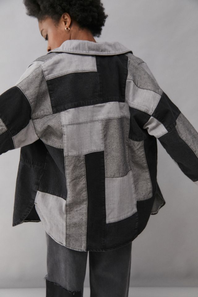 BDG Black Patchwork Shacket #1