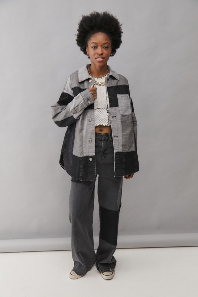 BDG Black Patchwork Shacket #3