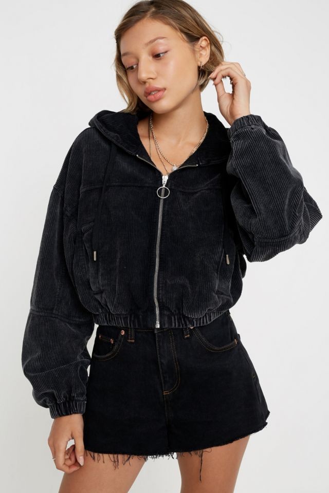 Black cropped 2024 corduroy jacket