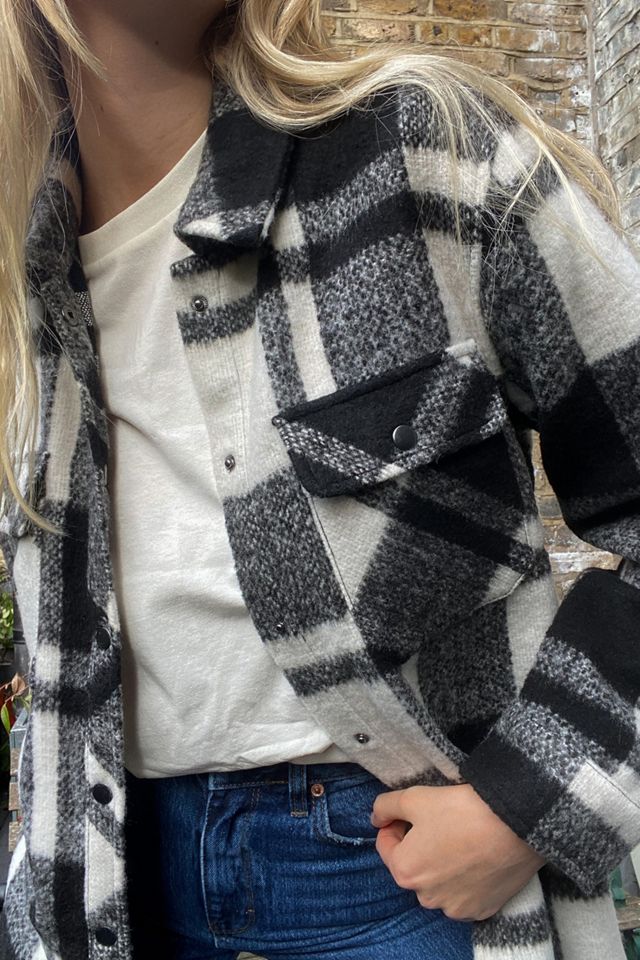 UO Monochrome Check Shacket #1