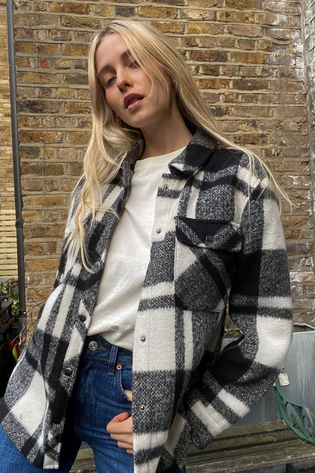 UO Monochrome Check Shacket #3