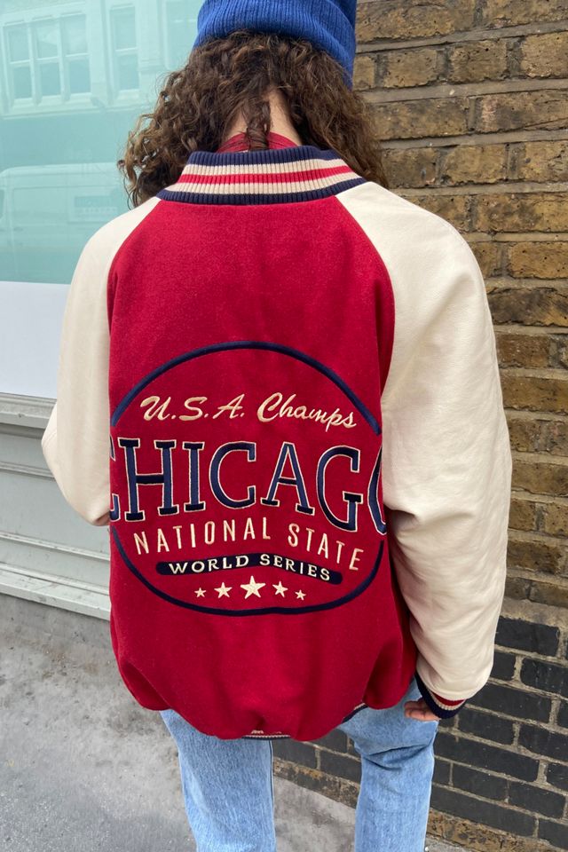 UO PU Chicago Varsity Jacket #4