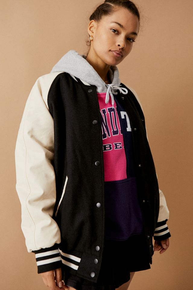 iets frans... Giacca varsity letter nera e beige #1