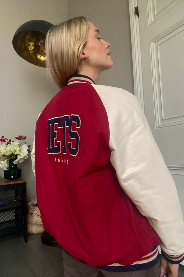 iets frans... - Veste universitaire avec lettrage rouge et beige #1