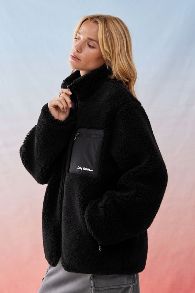 Black teddy coat urban outfitters hotsell