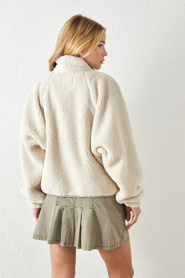 BDG Boxy Woven Zip-Up Fleece #3