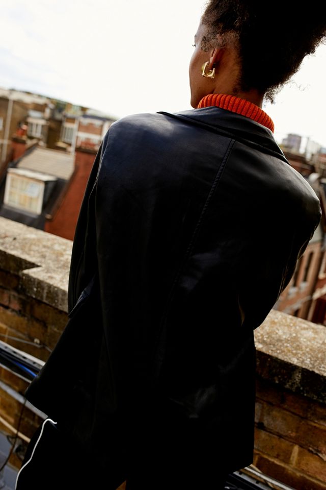 UO Recycled Faux Leather Blazer #3