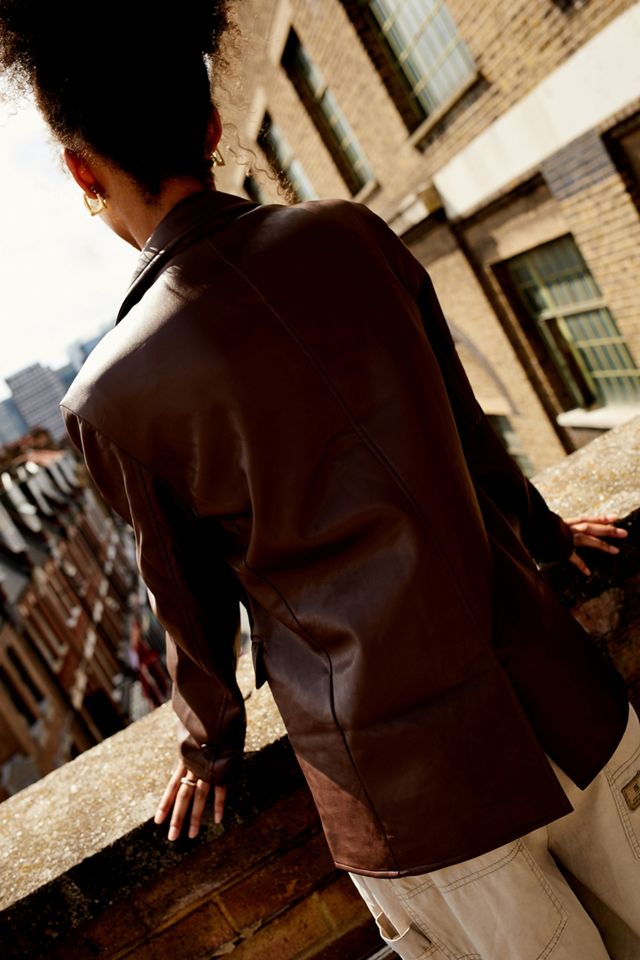 UO Recycled Faux Leather Blazer #2