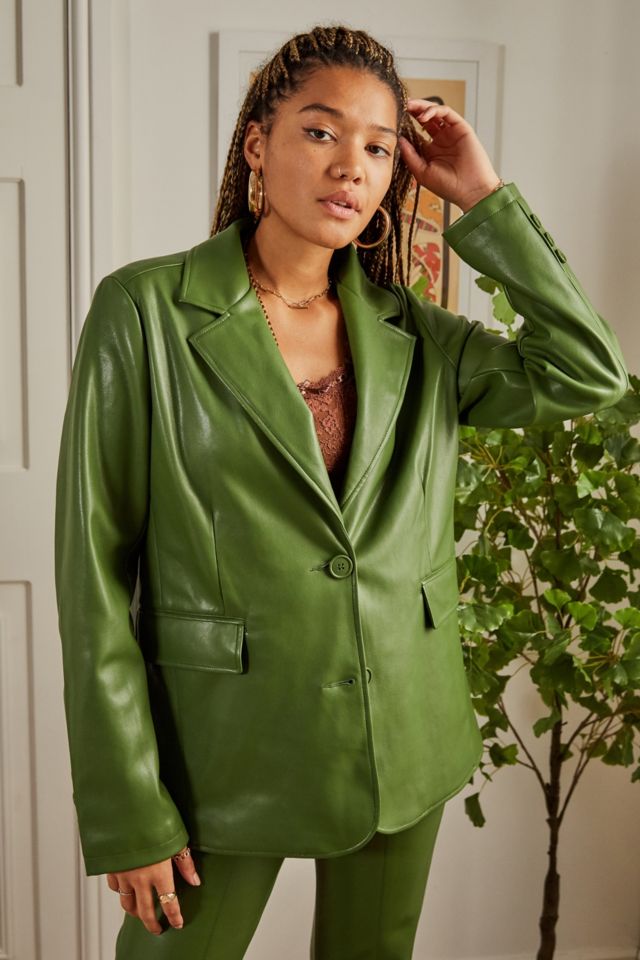 UO Recycled Faux Leather Blazer
