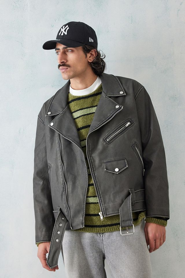 UO Faux Leather Oversized Biker Jacket   #4