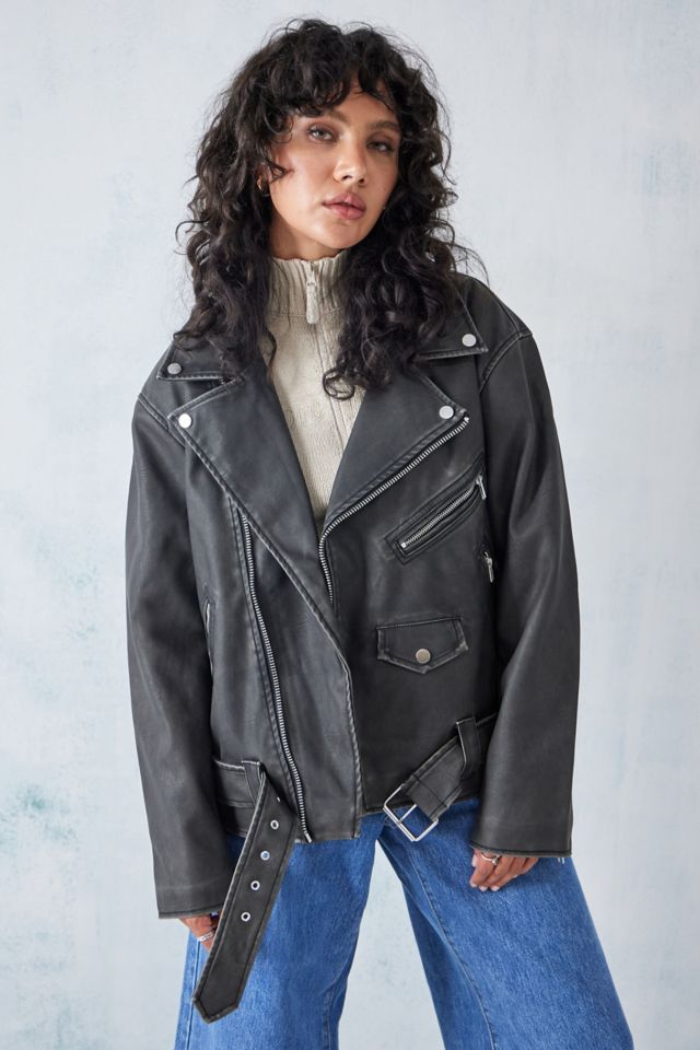 Urban outfitters black hot sale leather jacket