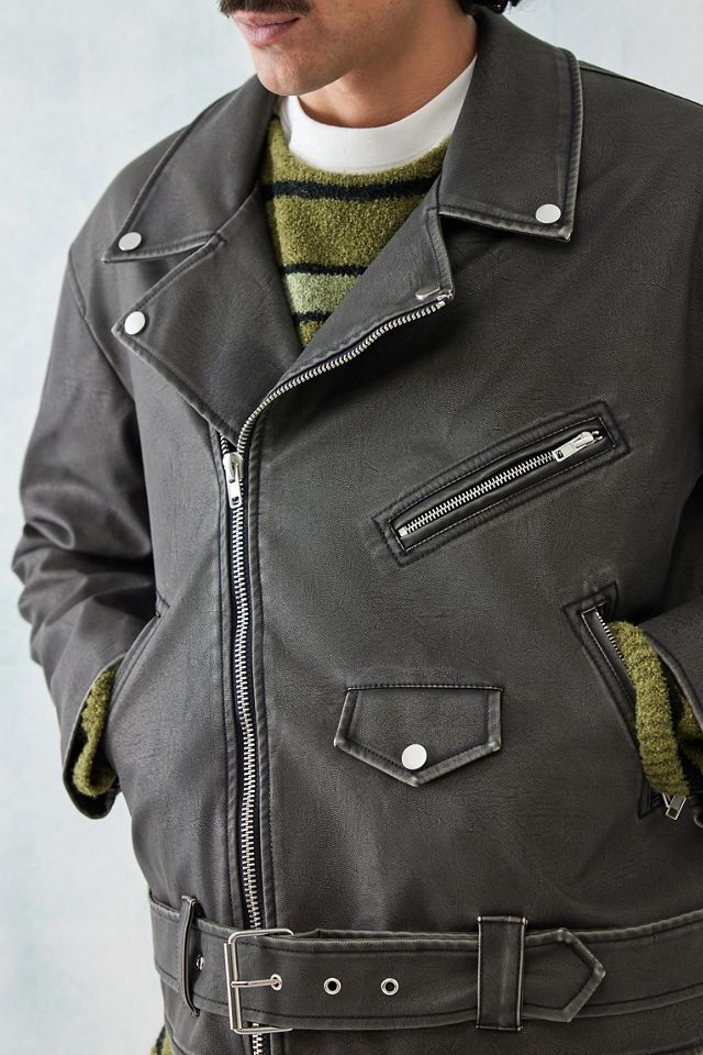 UO Faux Leather Oversized Biker Jacket   #6