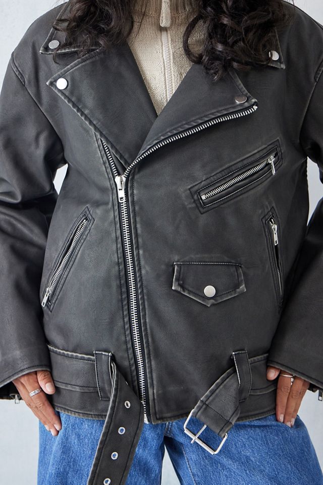 UO Faux Leather Oversized Biker Jacket   #2