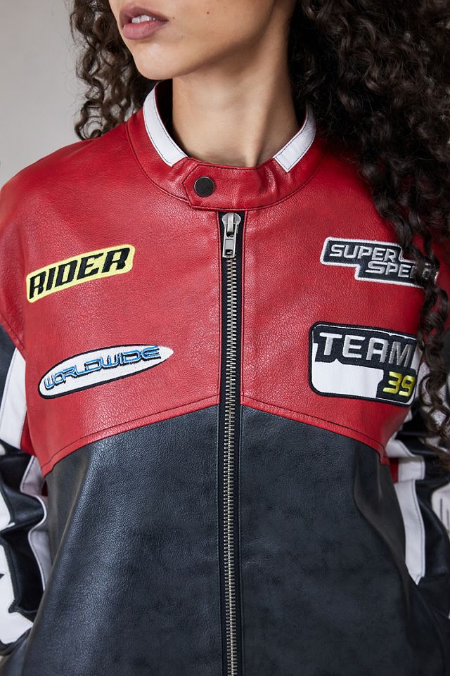 iets frans... Rowan Faux Leather Motocross Jacket  #1