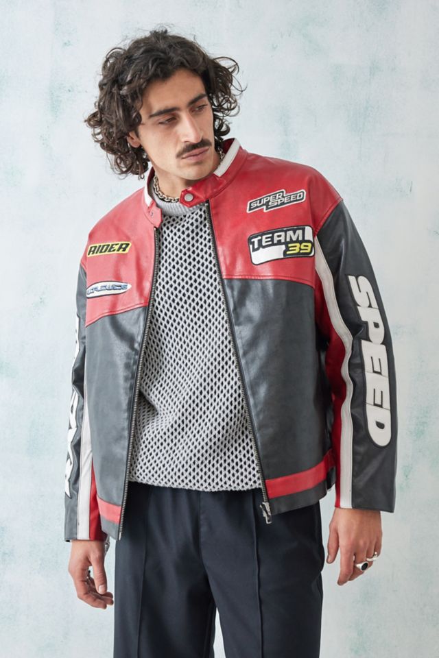 iets frans. Rowan Faux Leather Motocross Jacket