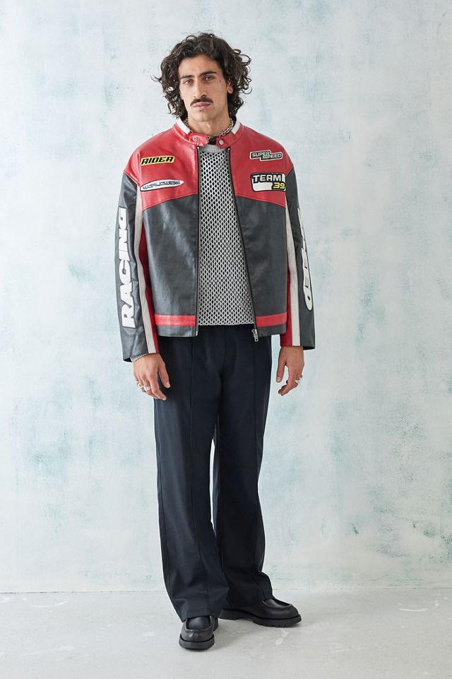 iets frans... Rowan Faux Leather Motocross Jacket  #6