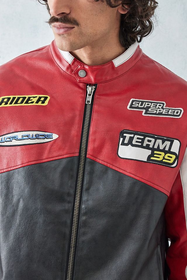 iets frans... Rowan Faux Leather Motocross Jacket  #7