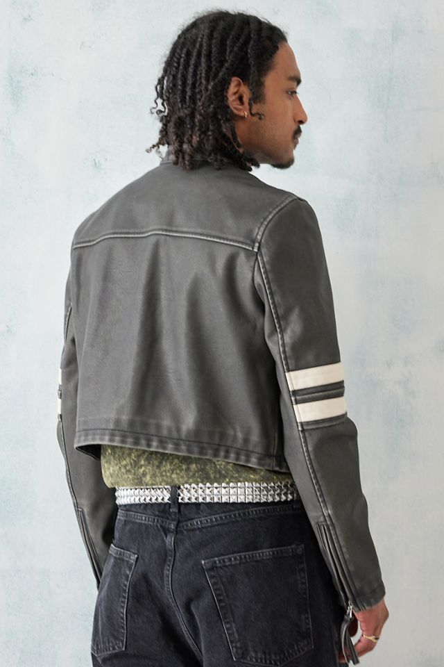 iets frans... Jessy Faux Leather Cropped Motocross Jacket  #8