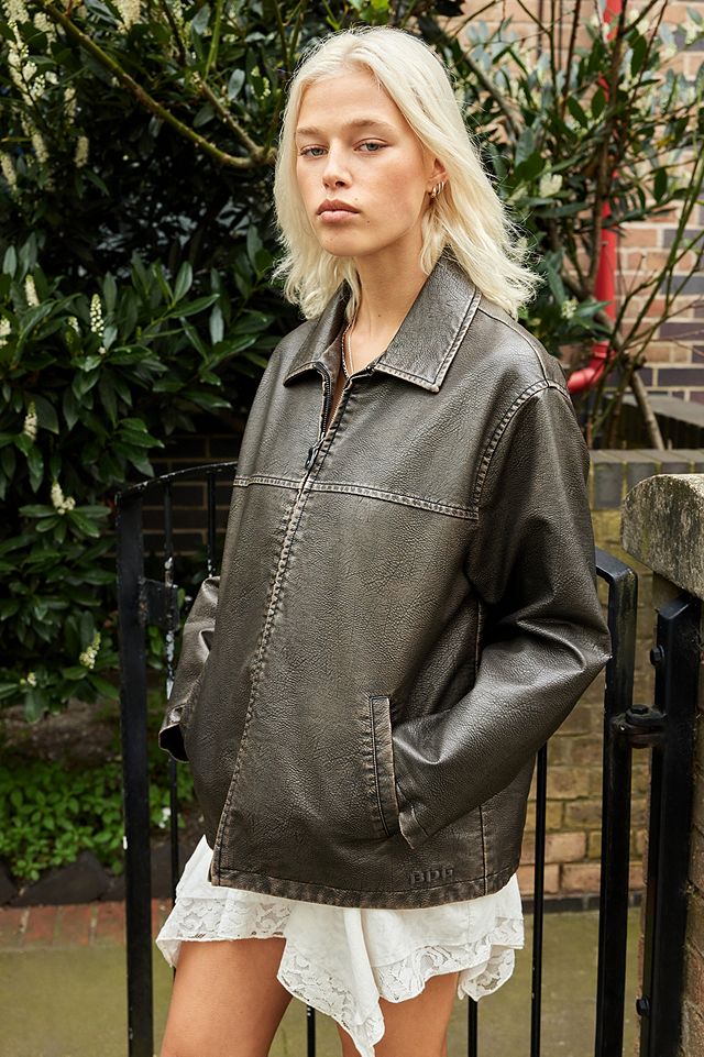 BDG Dex Detroit Brown Faux Leather Workwear Jacket | Urban Outfitters UK