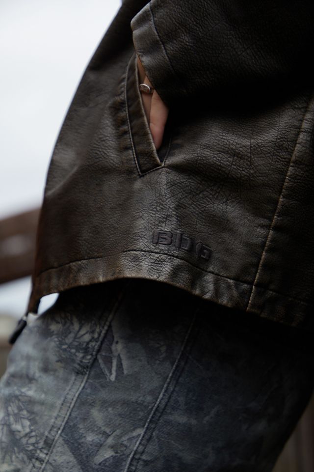 BDG Dex Brown Faux Leather Workwear Jacket #4