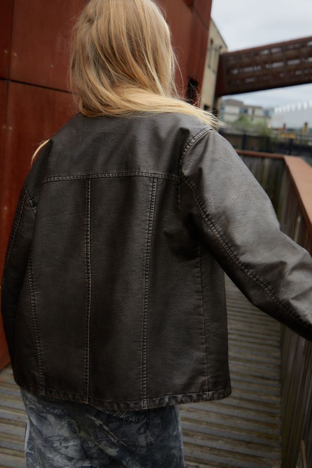 BDG Dex Brown Faux Leather Workwear Jacket #7