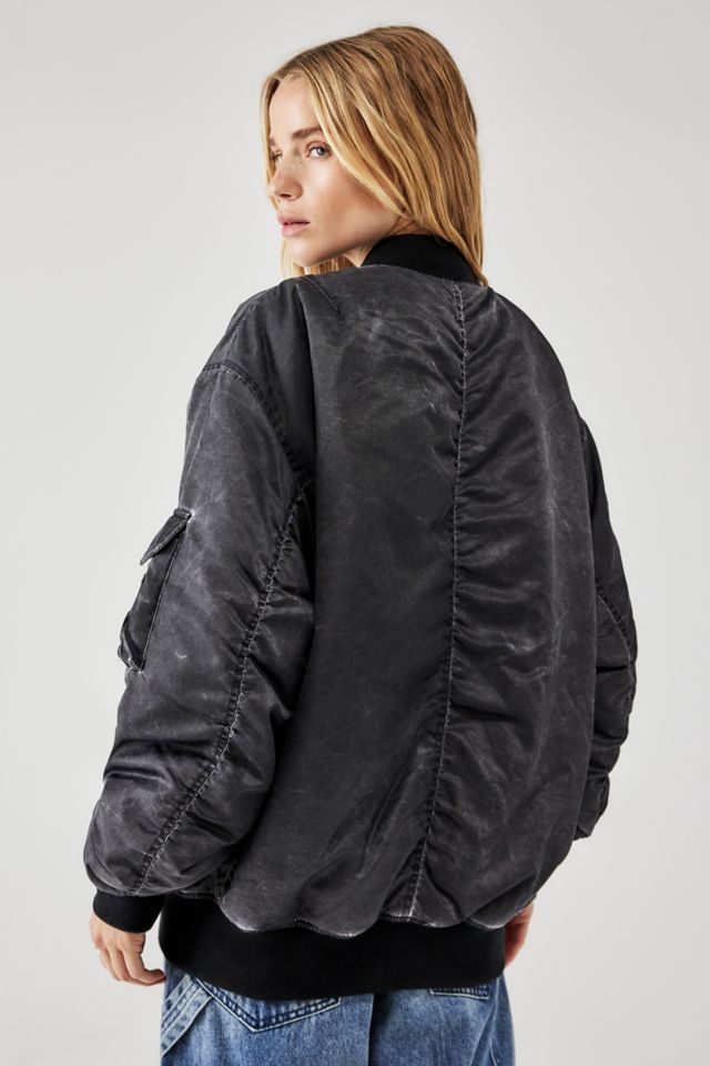 Urban outfitters black bomber on sale jacket