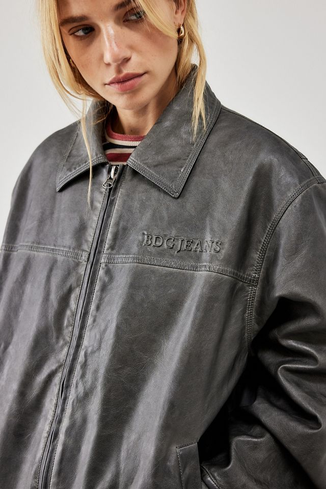 Chaqueta Bomber de Cuero Sintético BDG Billy #1
