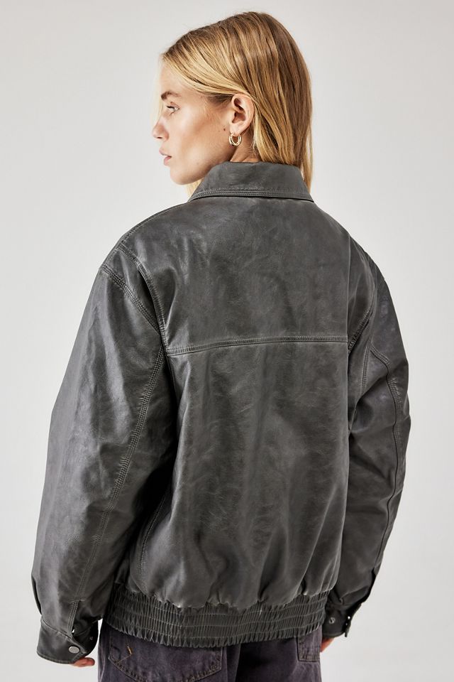 Chaqueta Bomber de Cuero Sintético BDG Billy #3