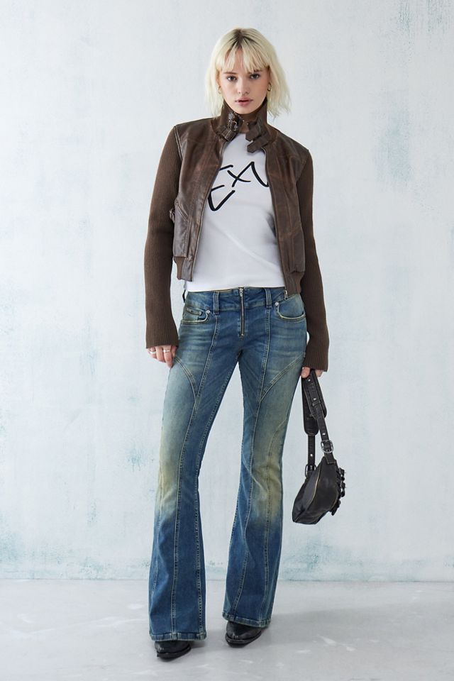 BDG Faux Leather Ribbed Sleeve Jacket  #2