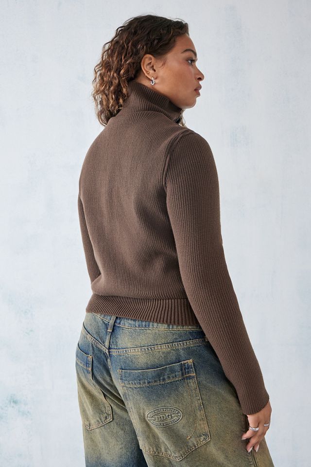 BDG Faux Leather Ribbed Sleeve Jacket  #8