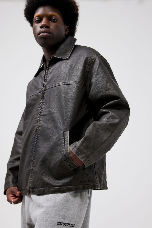 BDG Dex Brown Faux Leather Padded Workwear Jacket #6